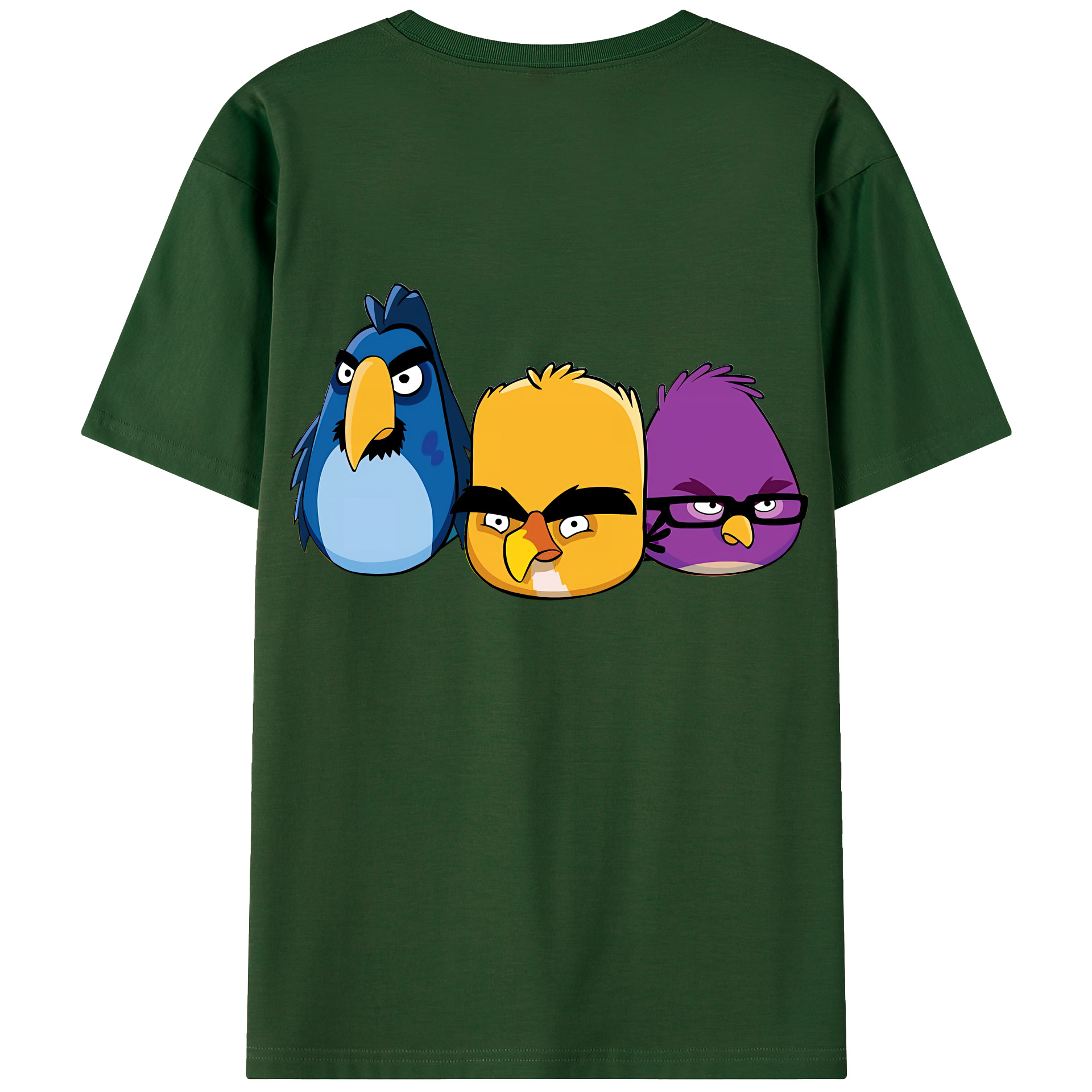 （画像用） Angry Birds アングリーバード 綿100％半袖Tシャツ（背面プリント）